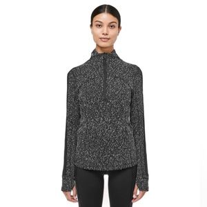Lululemon Run Briskly 1/2 Zip Magnetized Jacquard Black White / Black